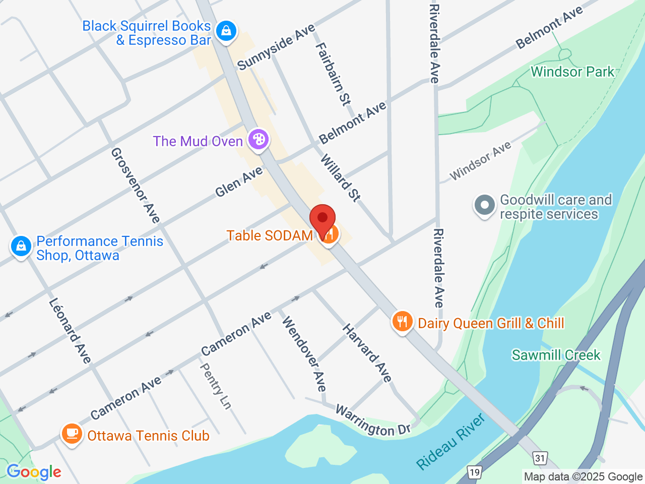 Street map for Creekside Greens, 1192 Bank St, Ottawa ON