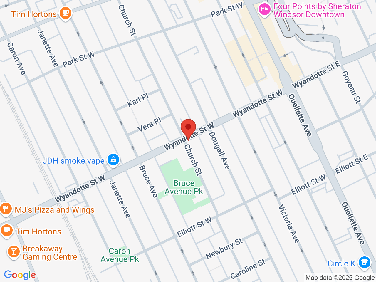 Street map for Discounted Cannabis, 397 Wyandotte St W, Windsor ON