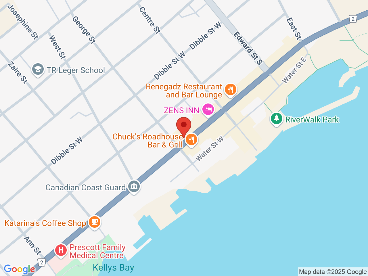 Street map for Dream Cannabis, 290 King St W, Prescott ON