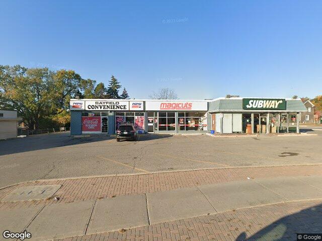 Street view for Emerald Cannabis, 102 Bayfield St Unit 2, Barrie ON