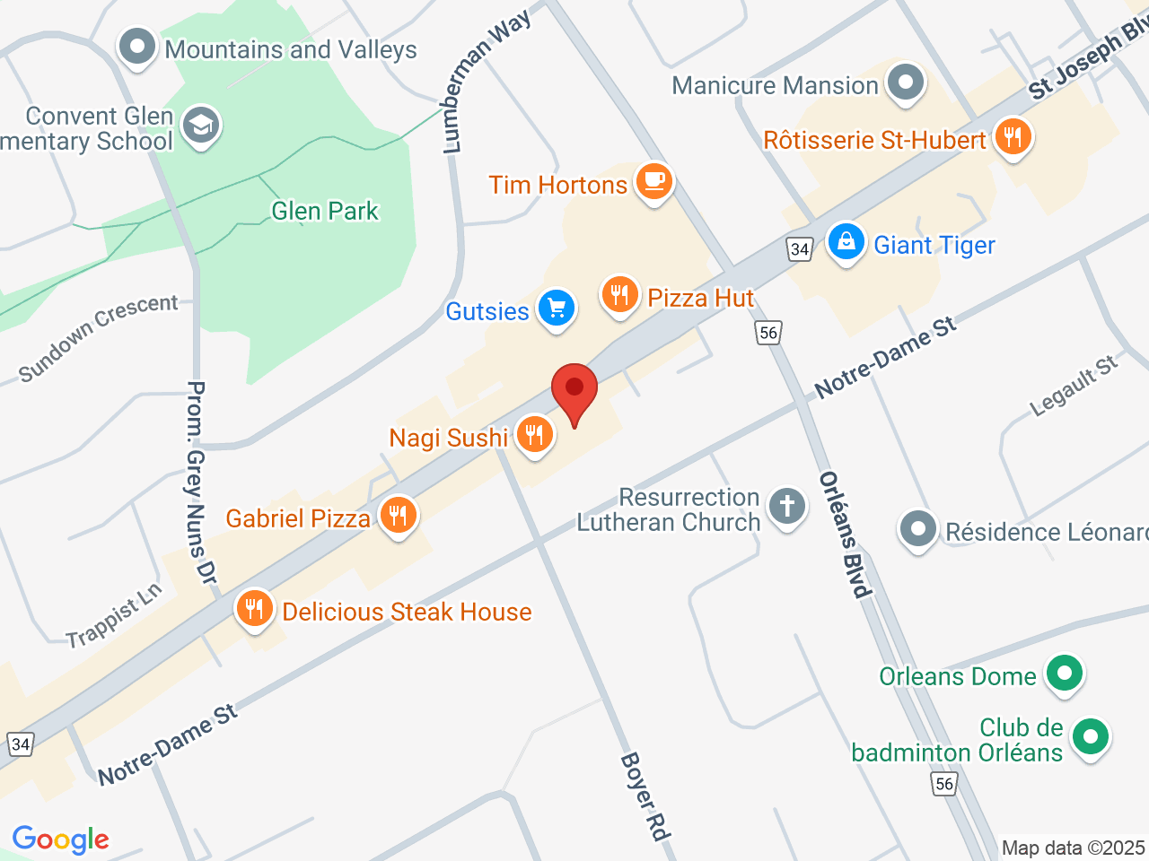 Street map for Greenbank Cannabis, 2208 St Joseph Blvd Unit# 111, Ottawa ON