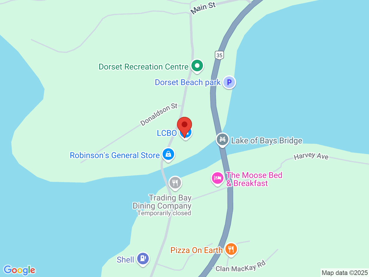 Street map for Groovy's Dorset, 1059 Main St, Dorset ON
