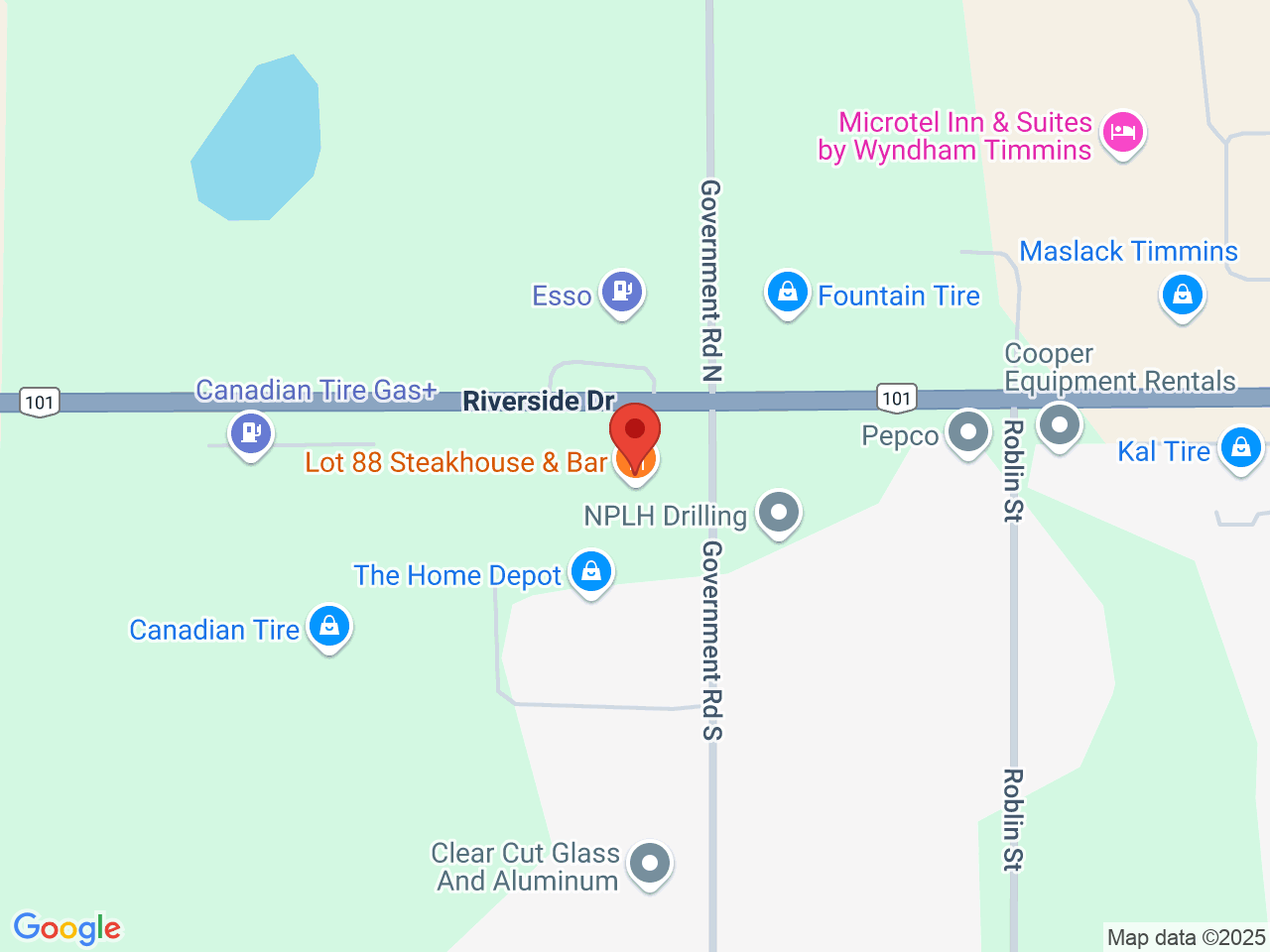 Street map for Happy Life, 2125 Riverside Dr, Timmins ON