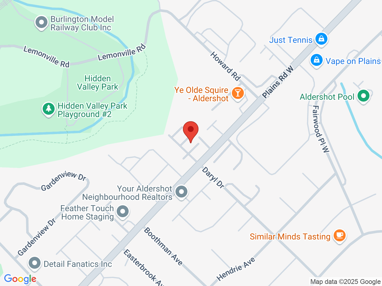 Street map for Hidden Leaf Cannabis, 181 Plains Rd W, Burlington ON