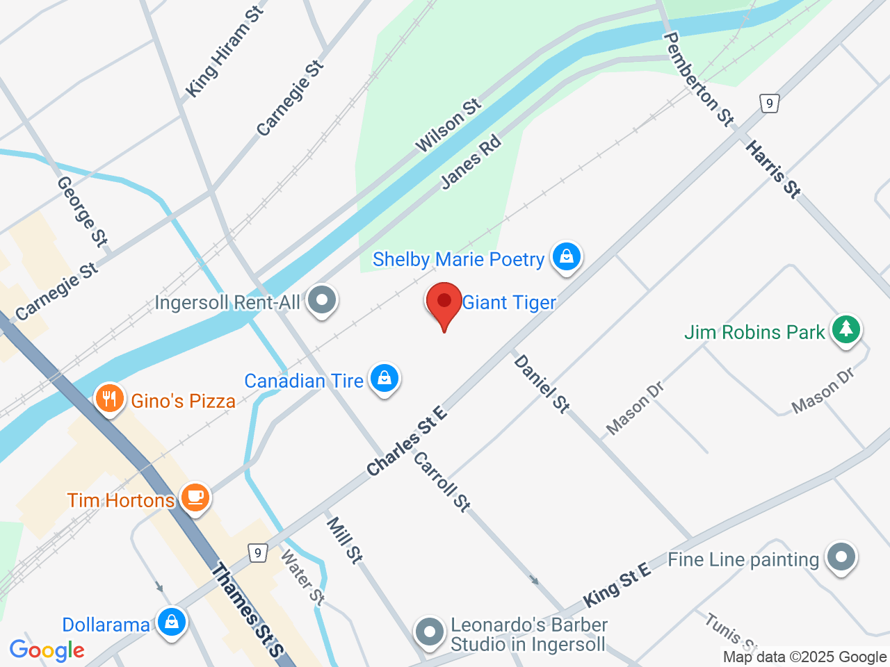 Street map for Highlife Cannabis, 111 Charles St E, Ingersoll ON