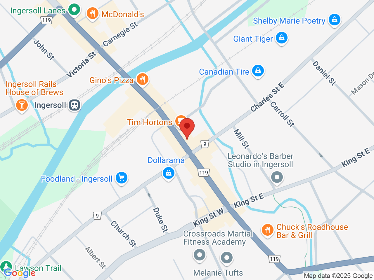 Street map for HighQ Cannabis, 89 Thames St S, Ingersoll ON
