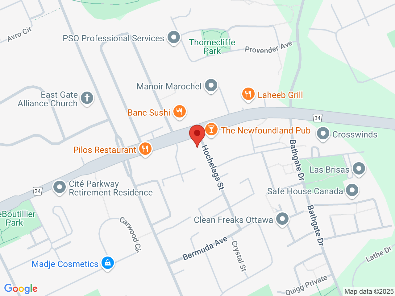 Street map for I Love Cannabis, 928 Montreal Rd unit 3, Ottawa ON