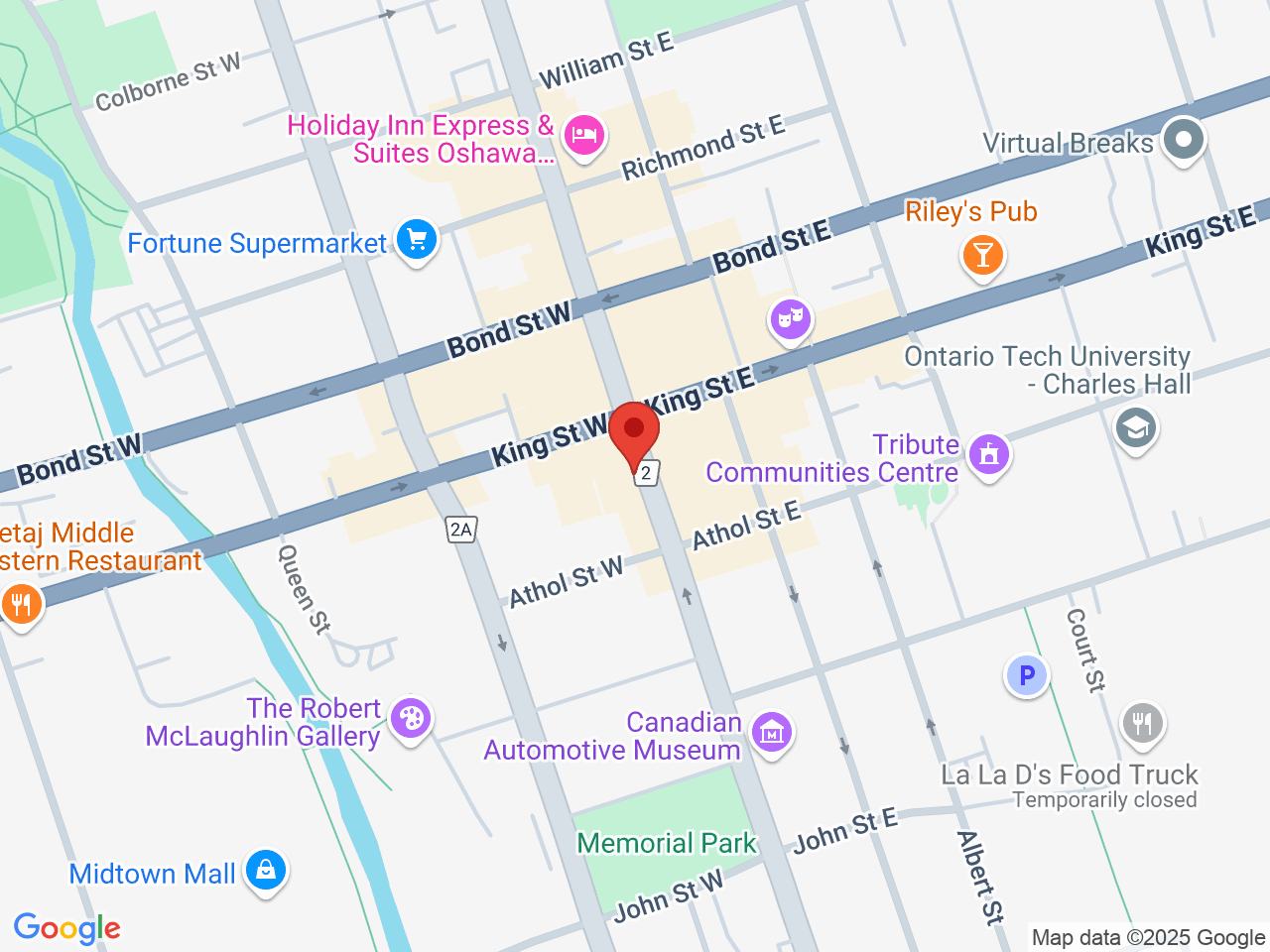 Street map for Kapn Chronic Cannabis, 12 Simcoe St S, Oshawa ON