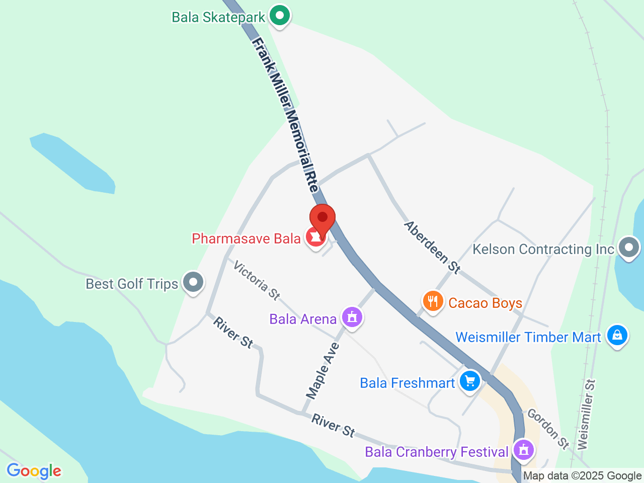 Street map for Kasa Kana, 3181 Muskoka District Road 169, Bala ON