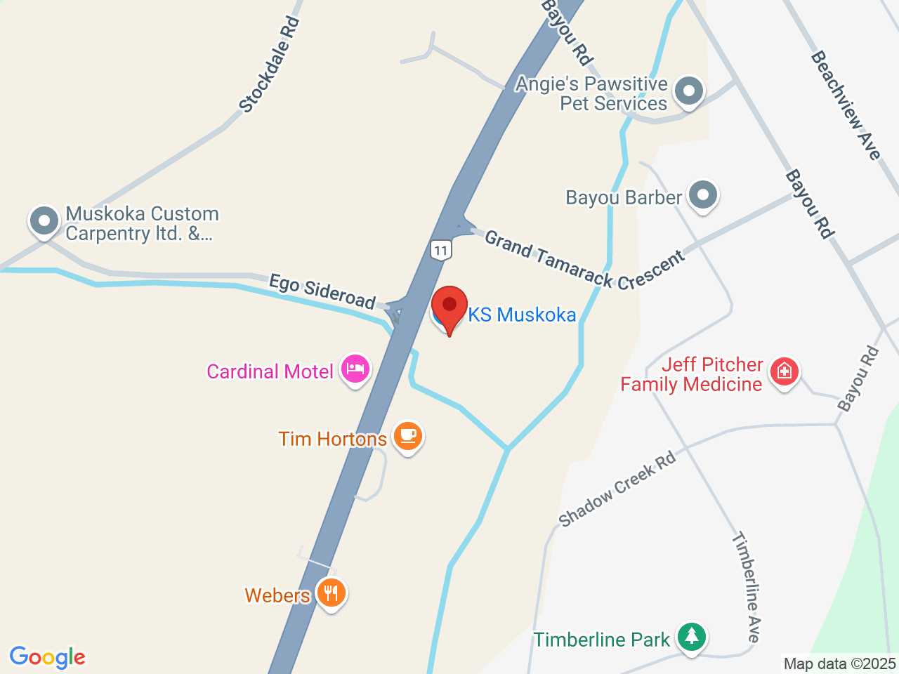 Street map for KS Muskoka, 8903 ON-11, Orillia ON