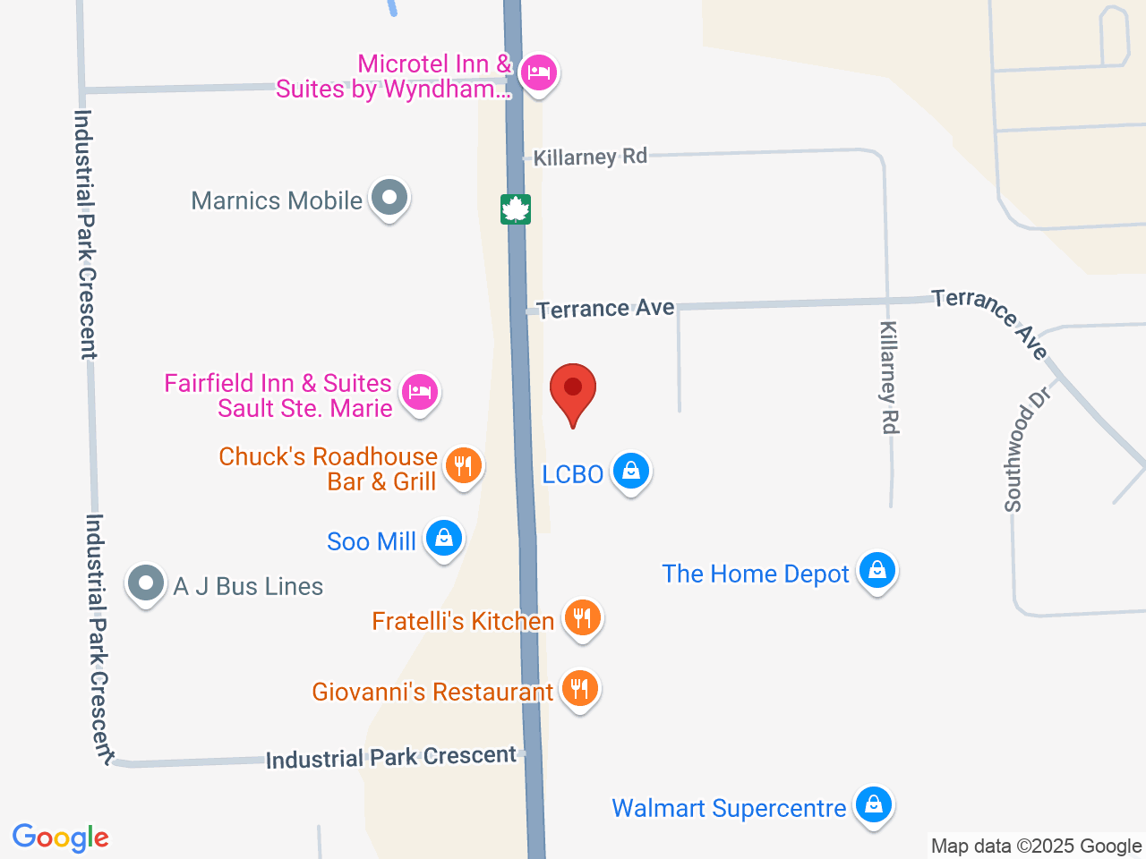 Street map for Matchbox Cannabis, 632 Great Northern Rd Unit #2, Sault Ste Marie ON