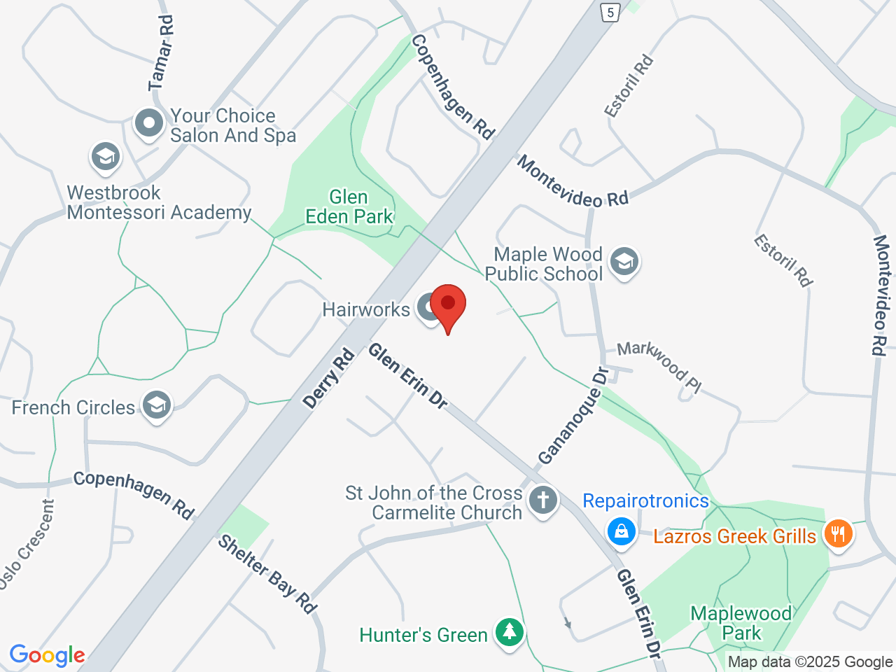 Street map for Spot420 The Cannabis Store, 2760 Derry Rd W #1b, Mississauga ON