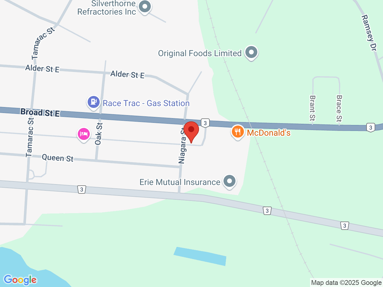Street map for The Cannabis Co., 211 Niagara St, Dunnville ON