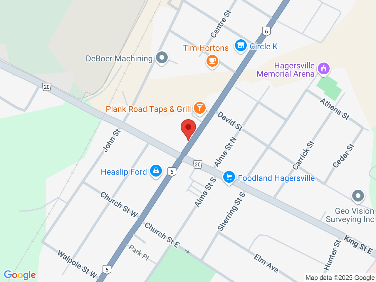 Street map for The Underground, 11 Main St N, Hagersville ON