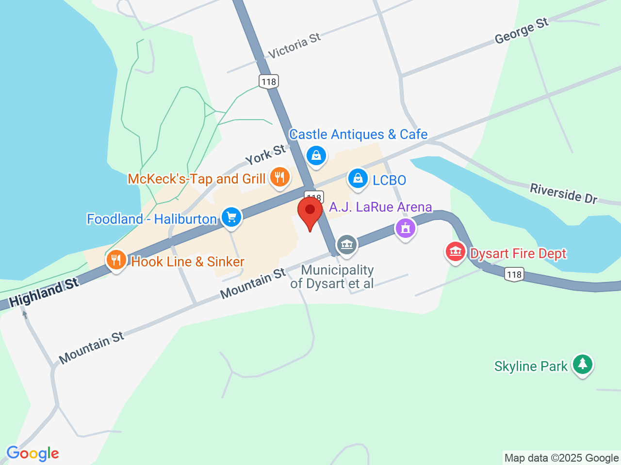 Street map for The Underground, 120 Maple Ave Unit 2, Haliburton ON