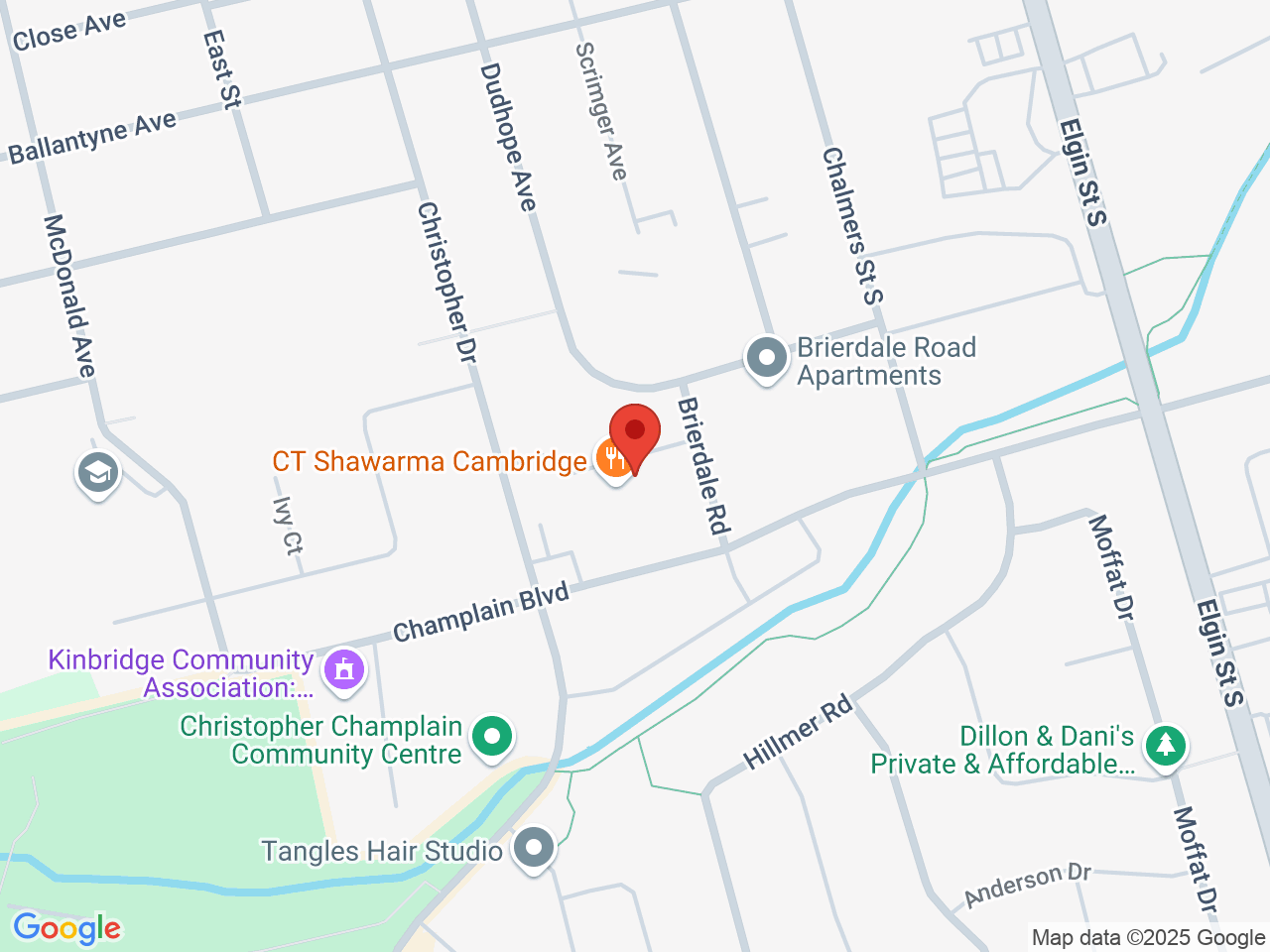 Street map for Thisel Cannabis, 115 Christopher Dr Unit 750, Cambridge ON