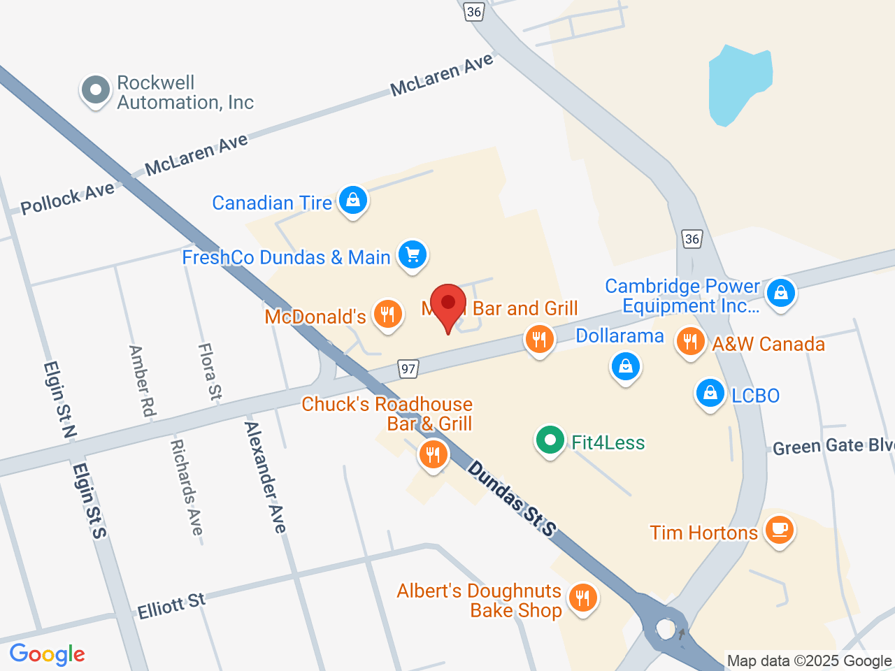 Street map for Tokyo Smoke, 420 Main St #105, Cambridge ON