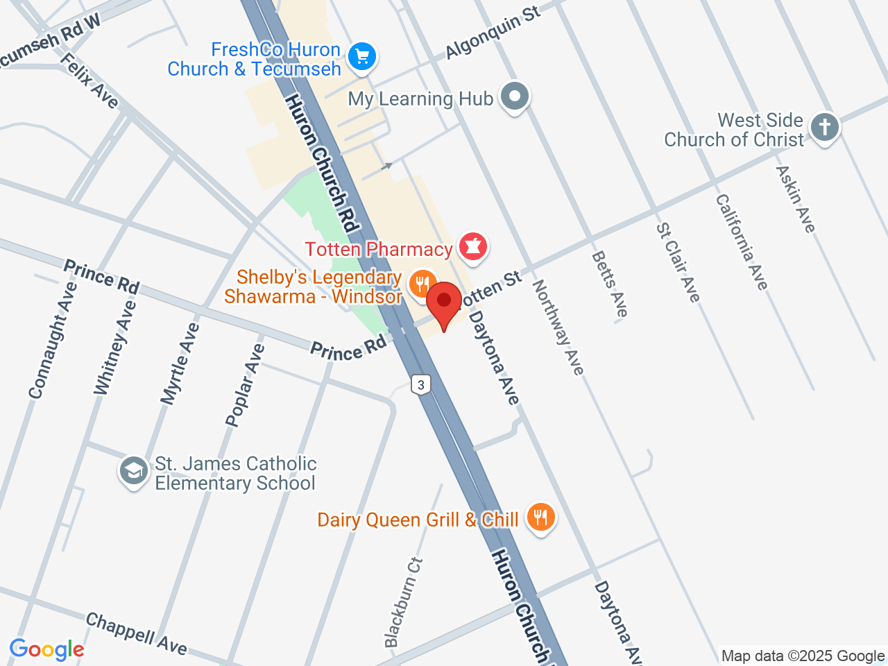 Street map for Value Buds, 1726 Huron Church Rd #2b, Windsor ON