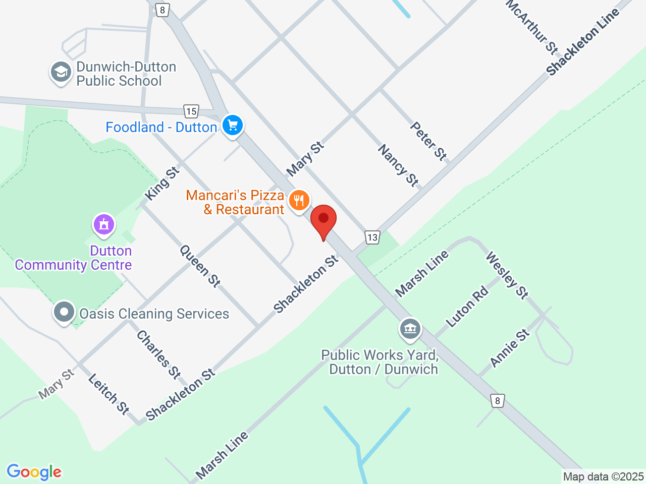 Street map for YOLO Cannabis, 168 Currie Rd, Dutton ON