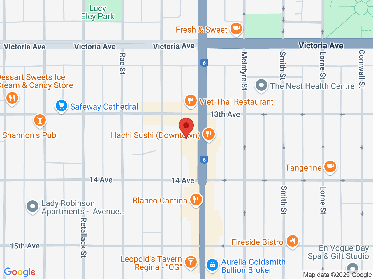 Street map for Canna Green Cannabis, 2120 Albert St, Regina SK
