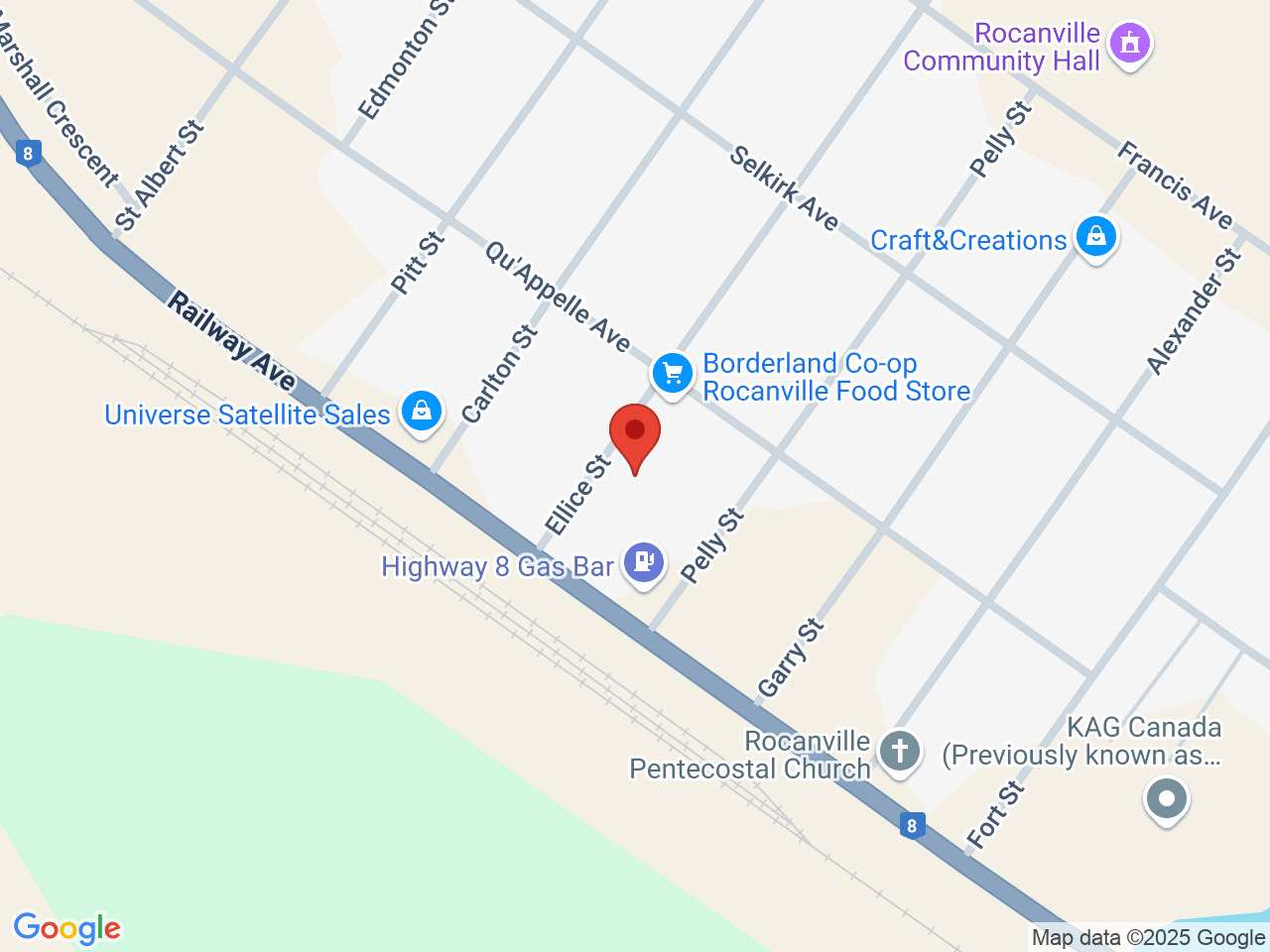 Street map for PotHash Store, 109 Ellice St, Rocanville SK