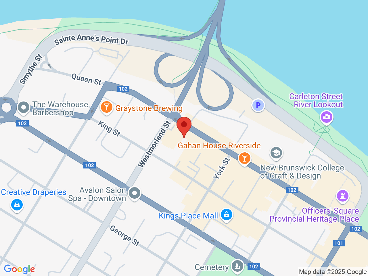 Street map for Cannabis NB, 334 Queen St, Fredericton NB