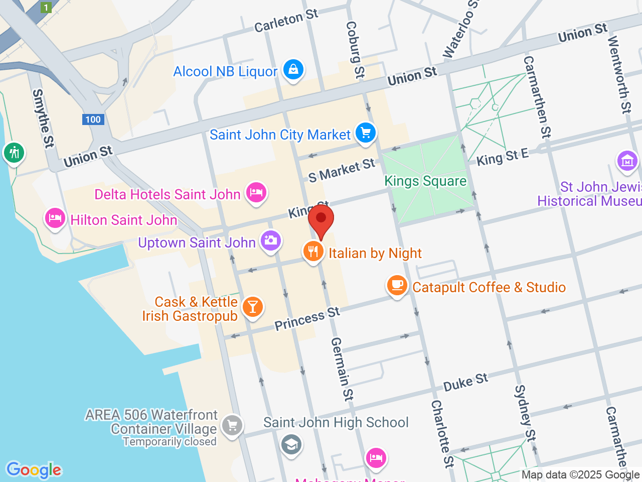 Street map for Cannabis NB, 76 Germain St, Saint John NB