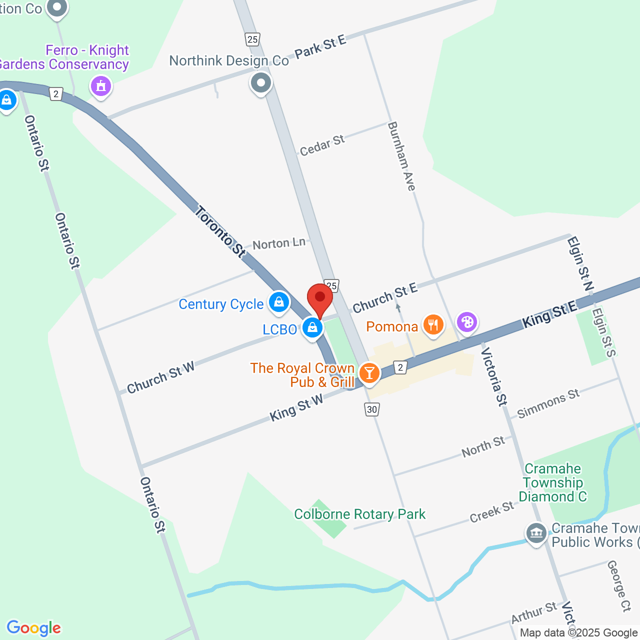 Street map for The Underground, 6 Church St W, Colborne ON