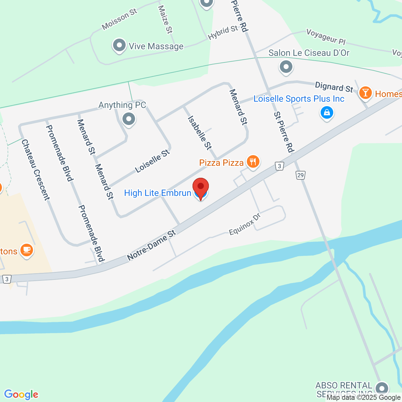 Street map for High Lite Cannabis, 831 Notre Dame St, Embrun ON