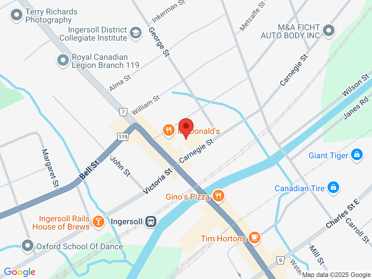 Street map for One Plant, 120 Thames St N unit 1a, Ingersoll ON