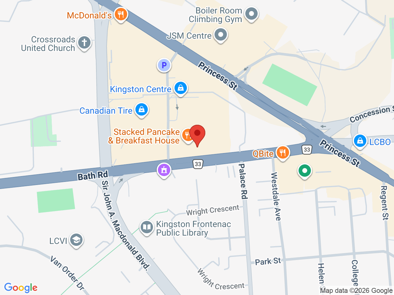 Street map for Canna Cabana, 97 Bath Rd Unit E101, Kingston ON