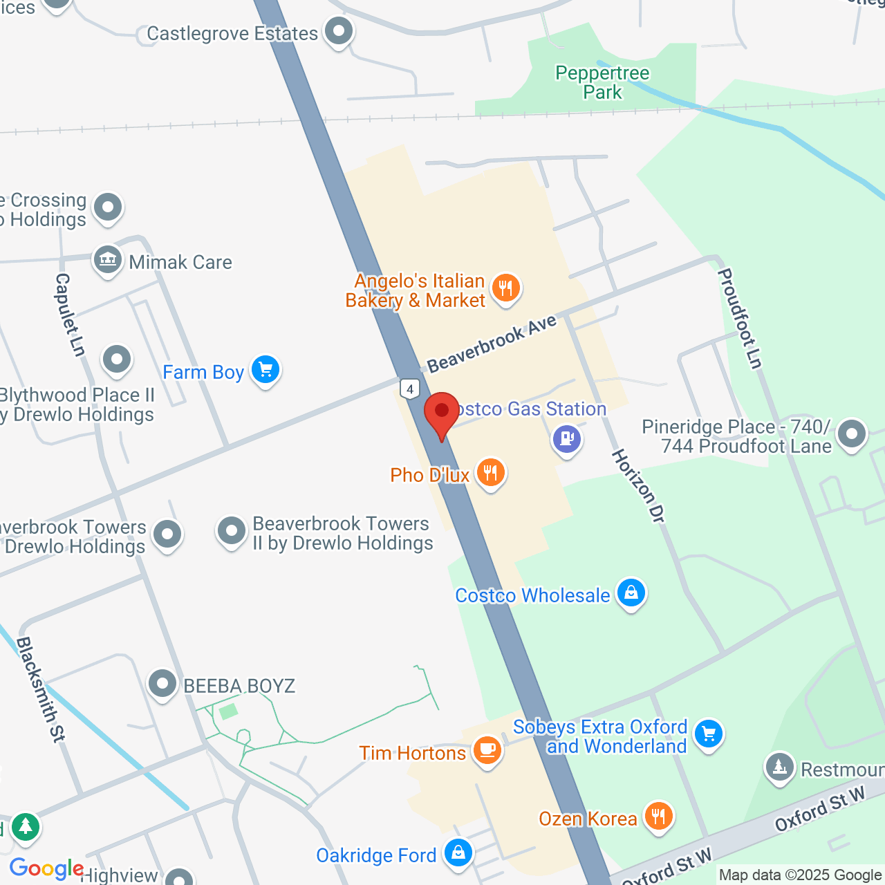 Street map for Discounted Cannabis, 735 Wonderland Rd N unit 24, London ON