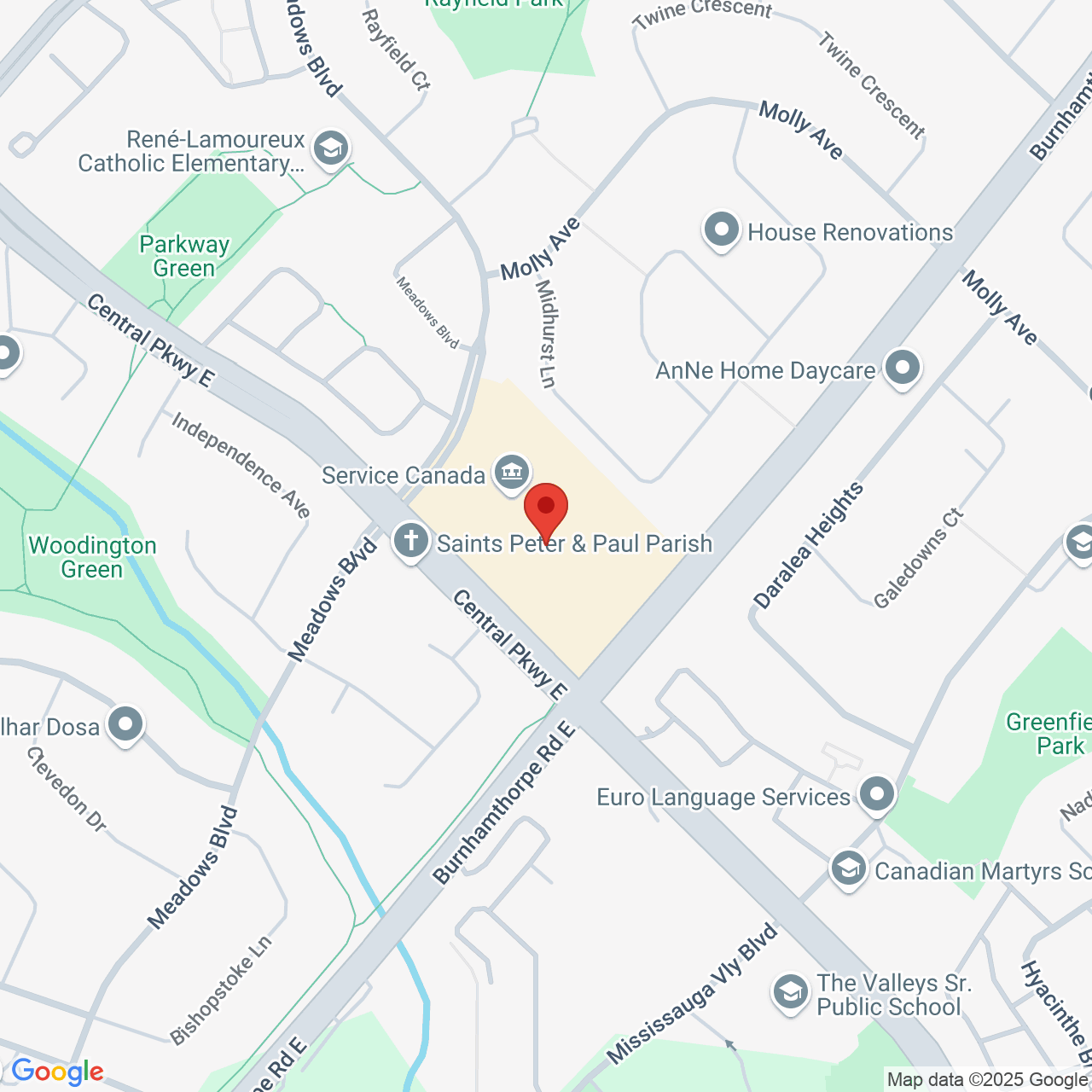 Street map for Pop's Cannabis Co. Central Parkway Mall, 377 Burnhamthorpe Rd E unit 2a, Mississauga ON