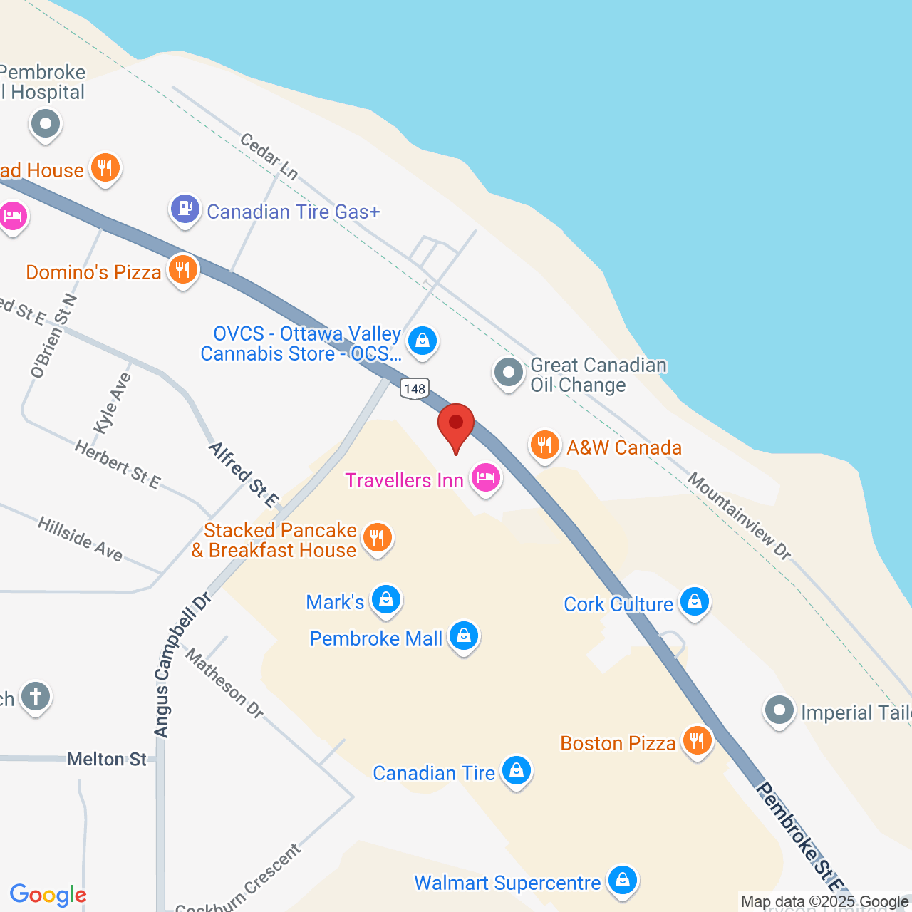 Street map for Canna Cabana, 1036 Pembroke St E, Pembroke ON