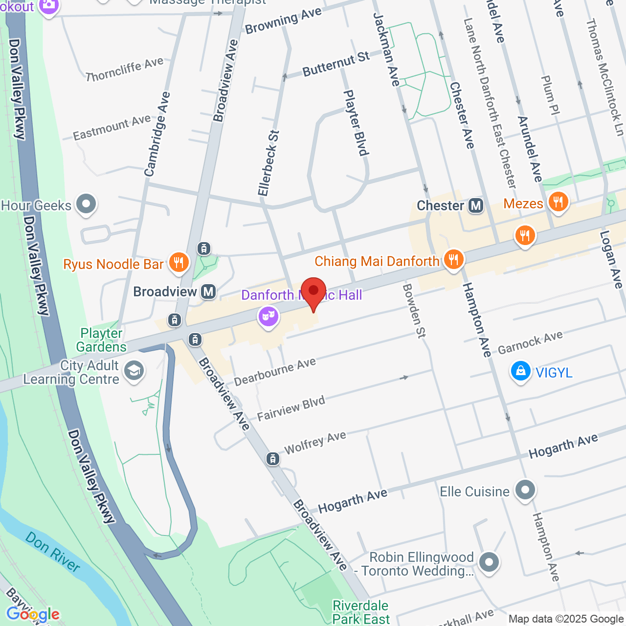 Street map for Canna Cabana, 201 Danforth Ave, Toronto ON