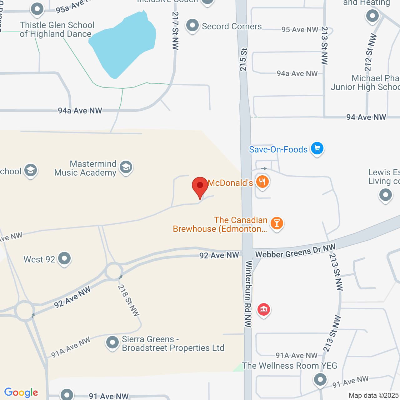 Street map for Plantlife, 21526 92 Ave NW, Edmonton AB