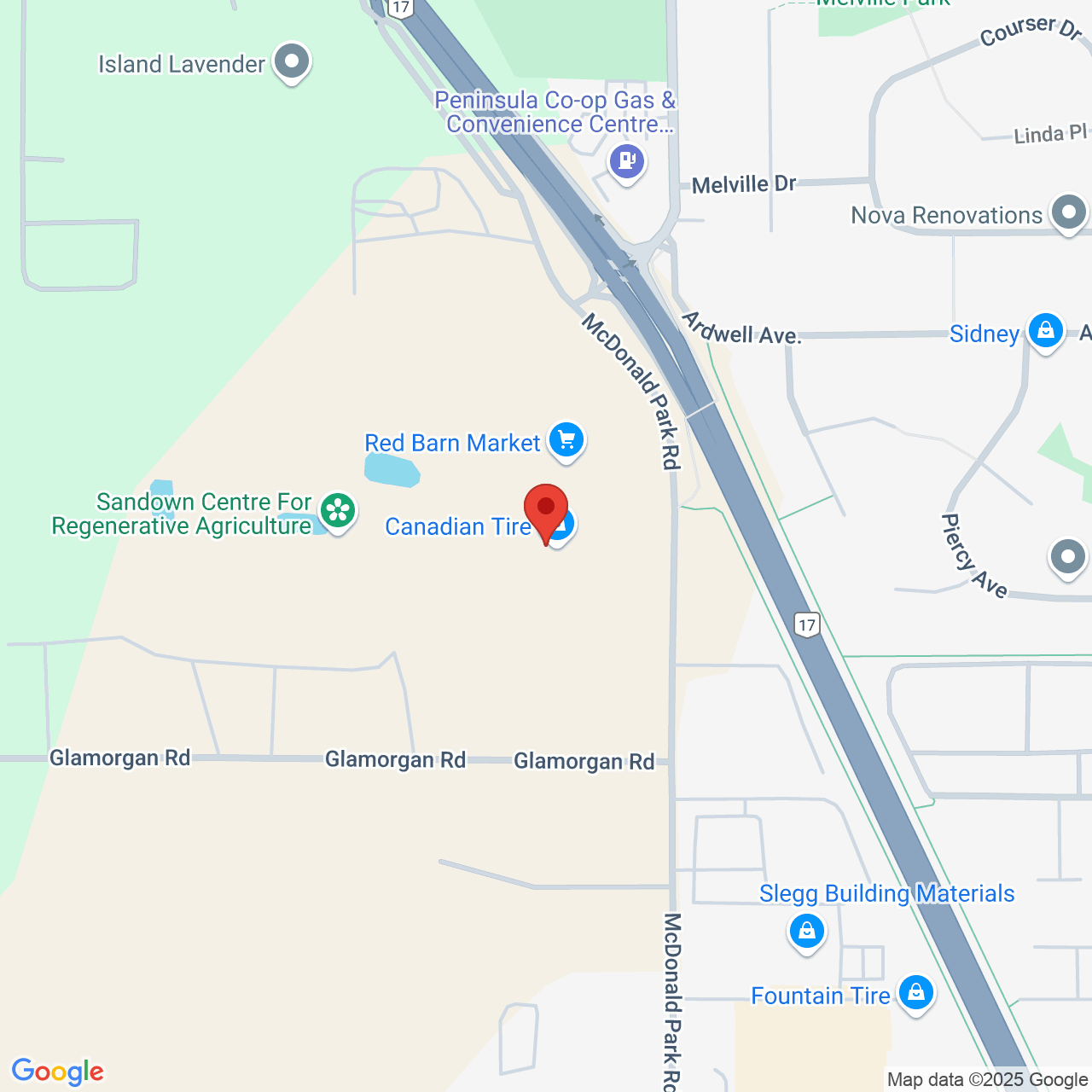 Street map for Cheeky's Cannabis Merchants, 10330 McDonald Park Rd #110, North Saanich BC