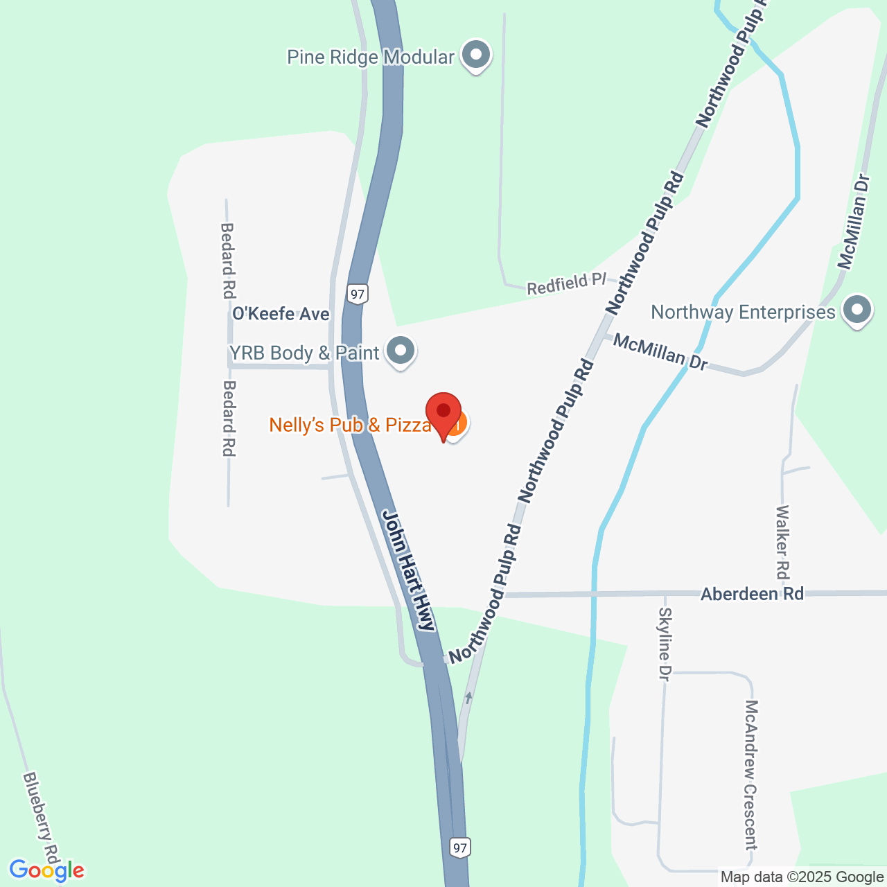 Street map for Hart Cannabis, 2280 John Hart Hwy, Prince George BC