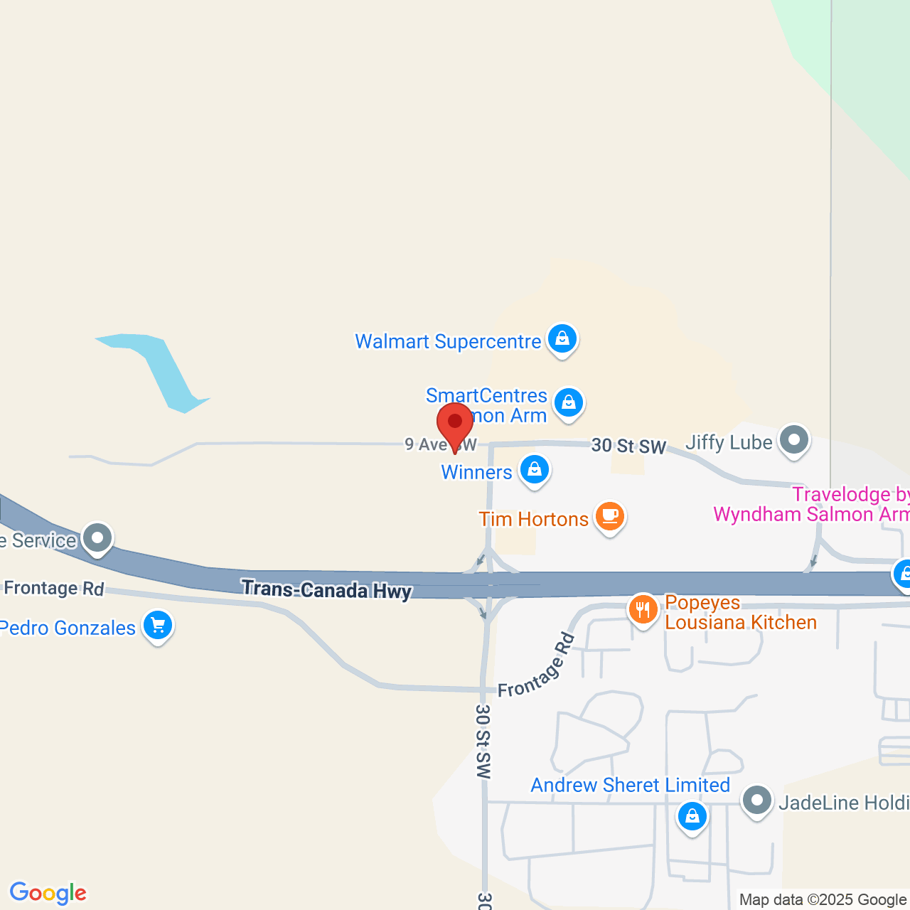 Street map for ShuCanna Growers Corp, 2321 9 Ave SW, Salmon Arm BC