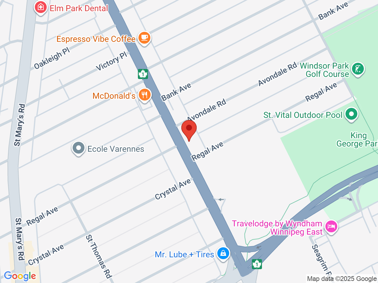 Street map for Blissful Bloom Cannabis Co, 175 St Anne's Rd #2, Winnipeg MB