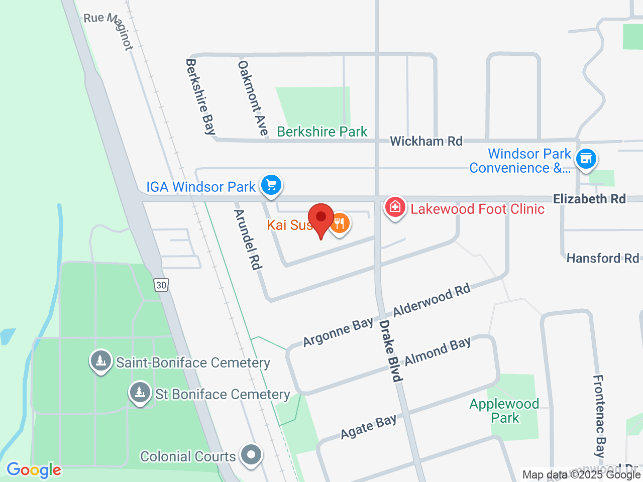 Street map for Up In Sky, 664 Elizabeth Rd Suite B, Winnipeg MB