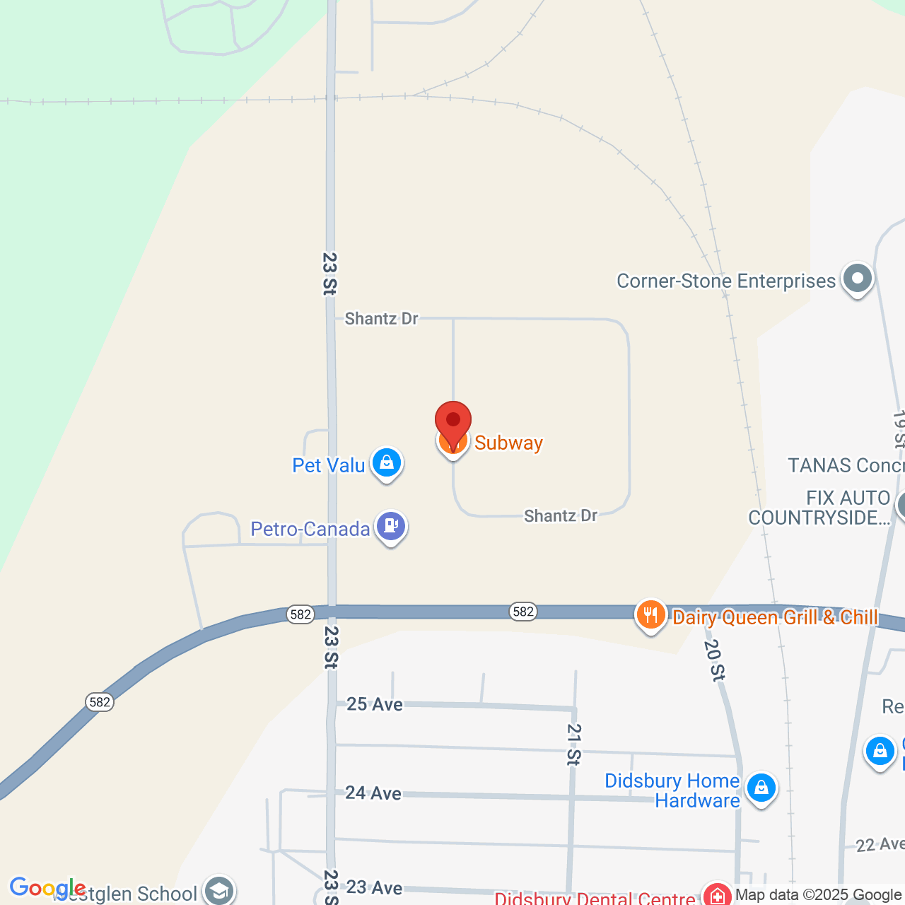 Street map for Bargain Buds, 800 Shantz Dr Unit 330, Didsbury AB