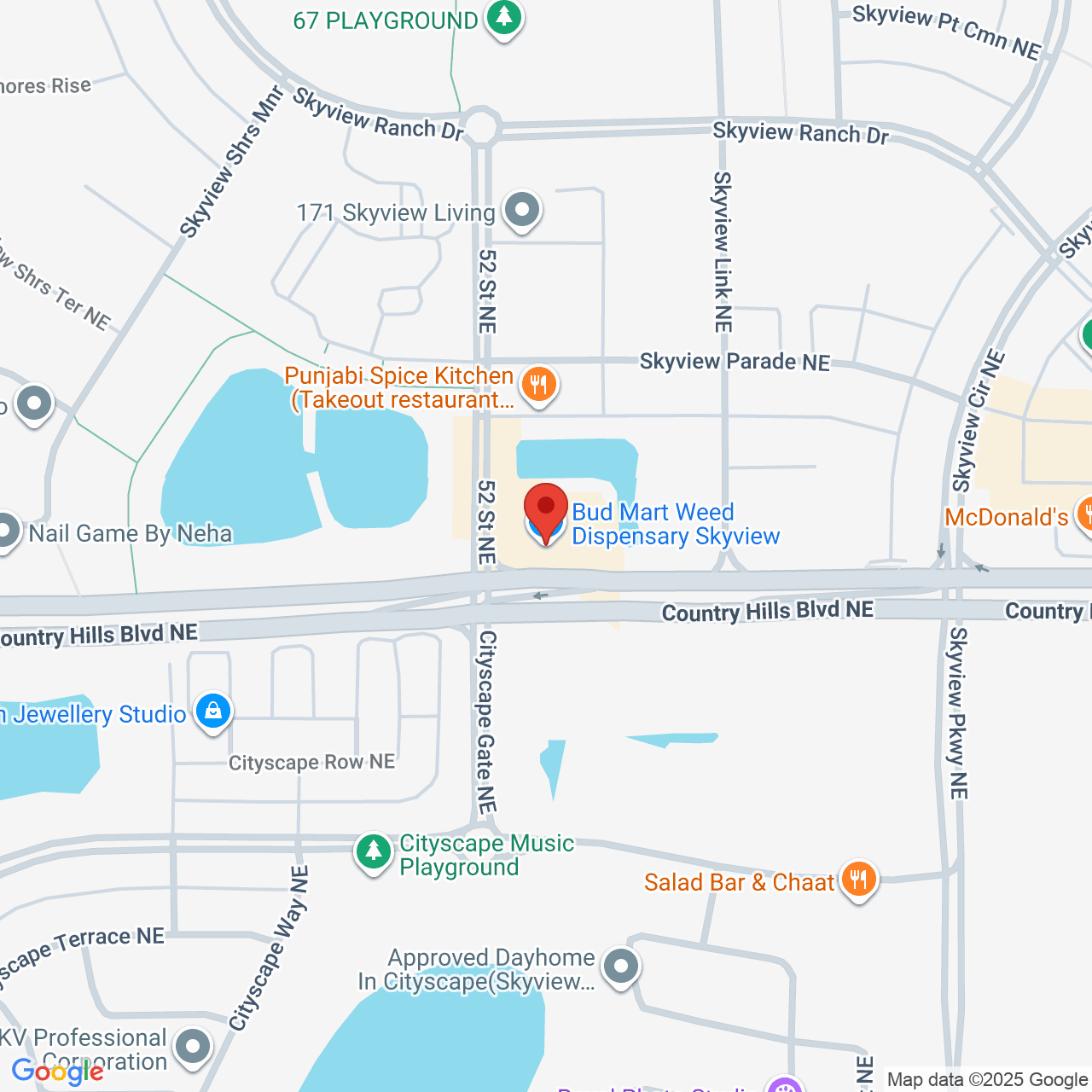 Street map for Bud Mart Cannabis, 160-5305 Country Hills Blvd NE, Calgary AB