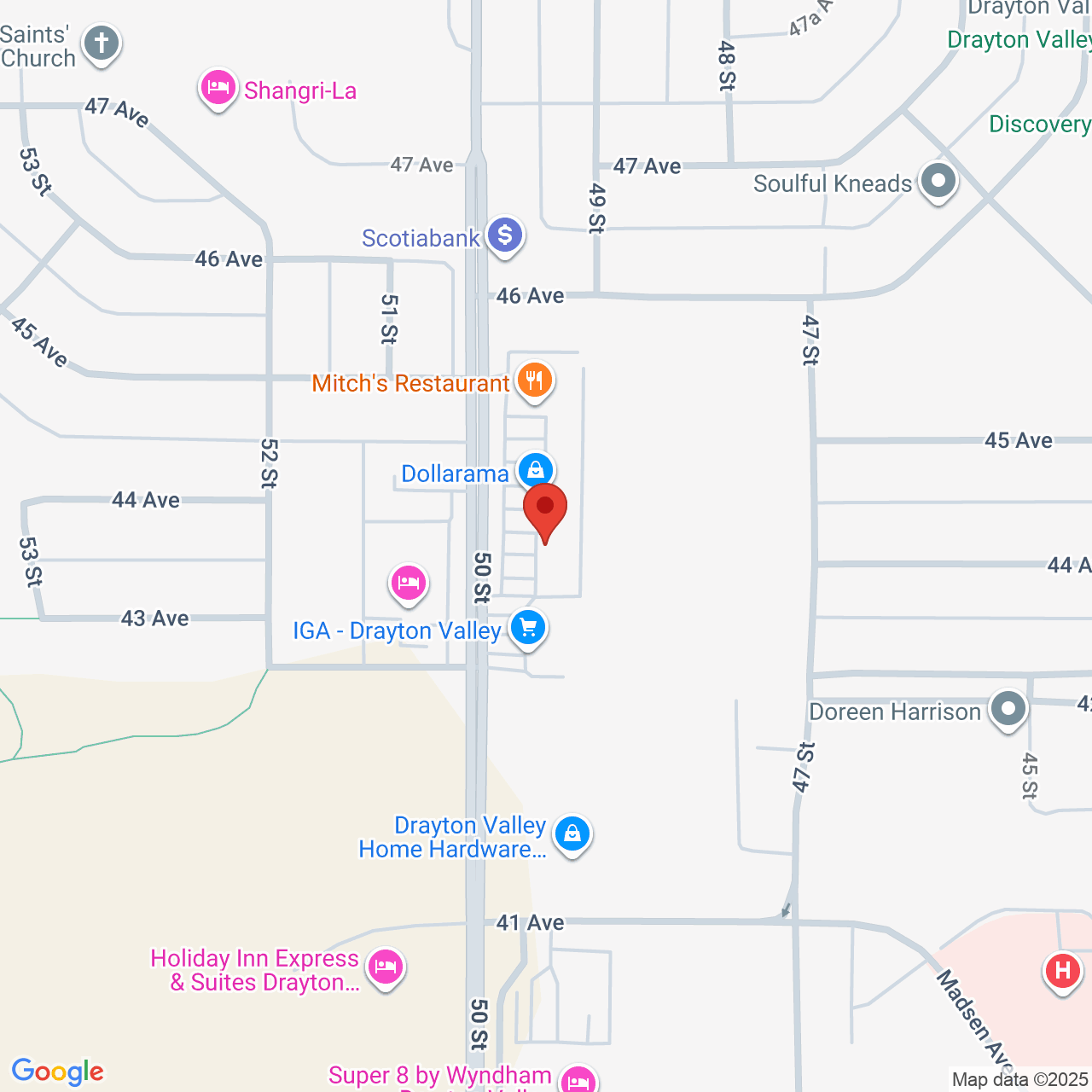 Street map for Canna Cabana, 107-4341 50 St, Drayton Valley AB