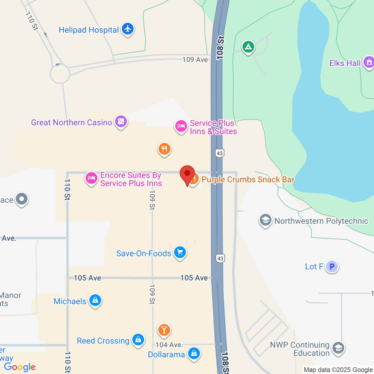 Street map for Cannabis 4 Less, 10661 108 St #101, Grande Prairie AB