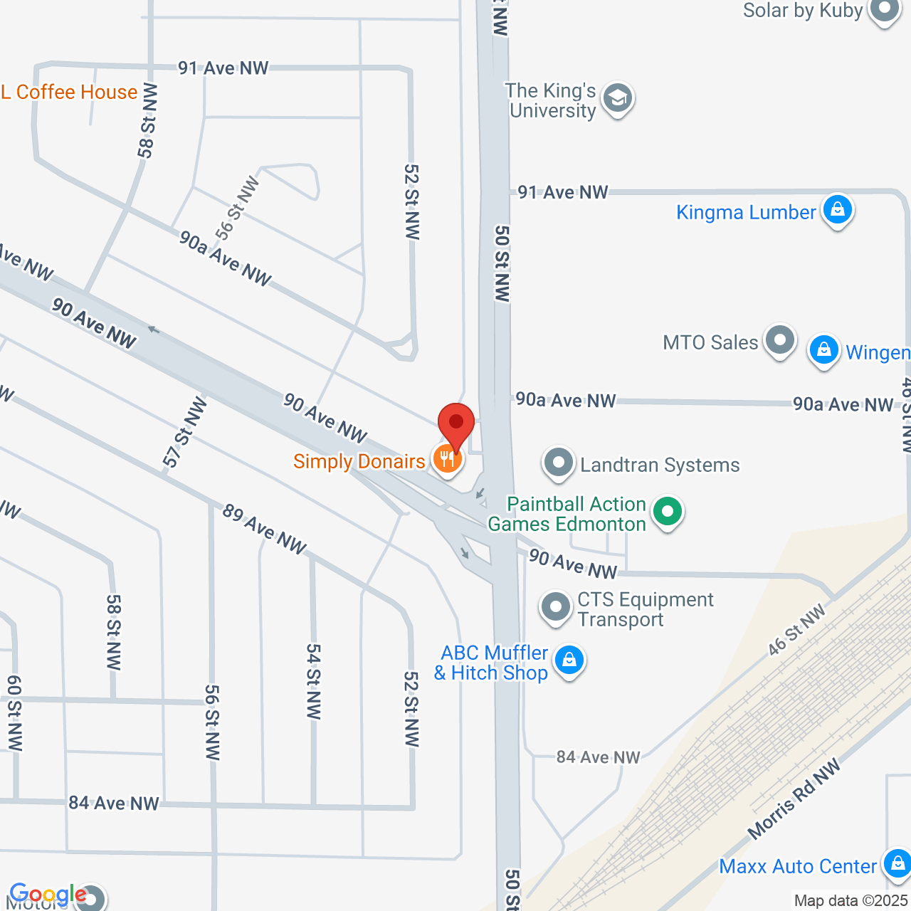 Street map for Crown Cannabis, 9020 50 St NW, Edmonton AB