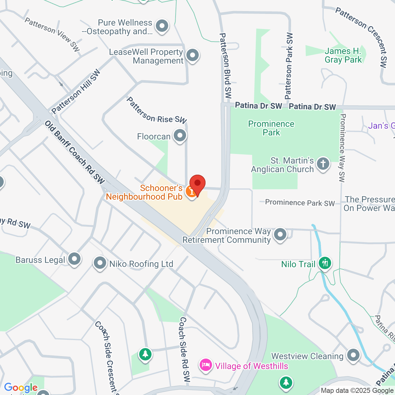 Street map for Dank Cannabis Dispensary Coach Hill, 6412 Old Banff Coach Rd SW R, Calgary AB