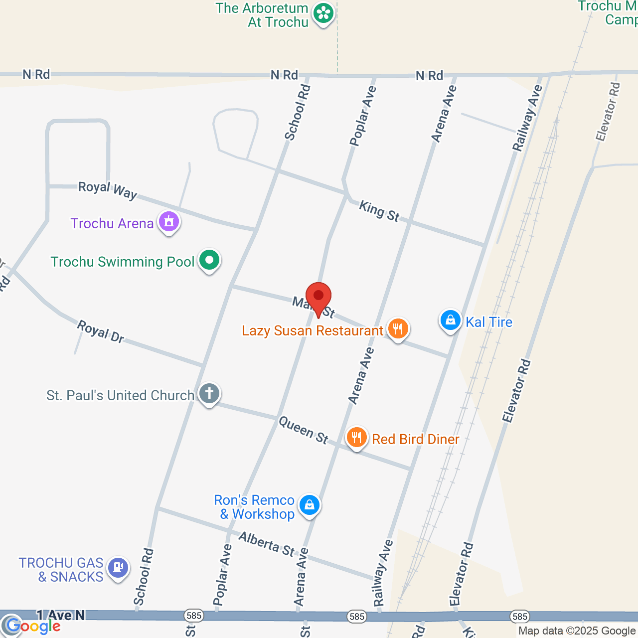 Street map for GoodVibes Cannabis of Trochu, 323 Main St, Trochu AB