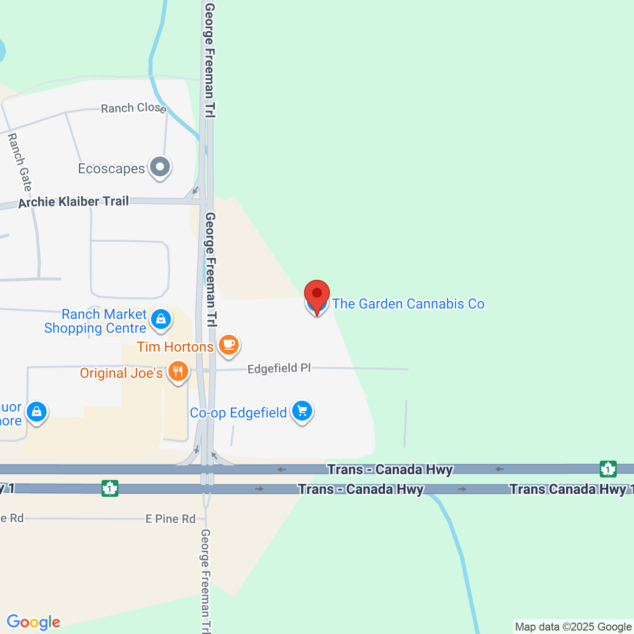 Street map for The Garden Cannabis Co, 297 Edgefield Pl, Strathmore AB