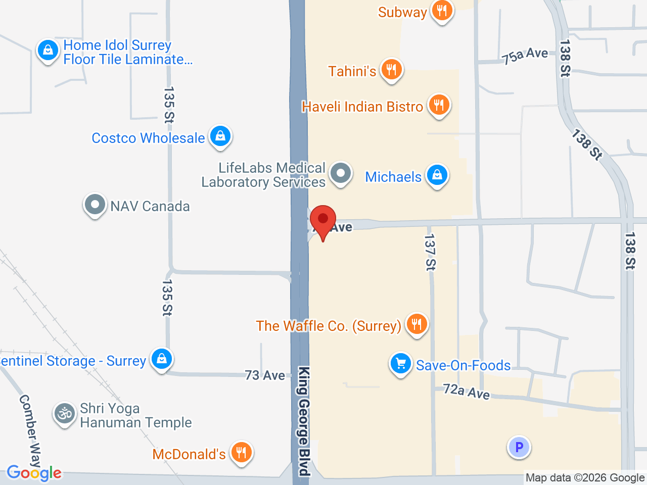 Street map for Imagine Cannabis Newton, 7380 King George Blvd Unit 502, Surrey BC